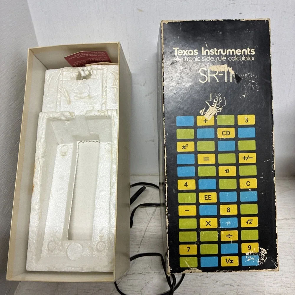 TEXAS INSTRUMENTS SR- 11 CALCULATOR CASE CHARGER BOX -FOR PARTS REPAIRS